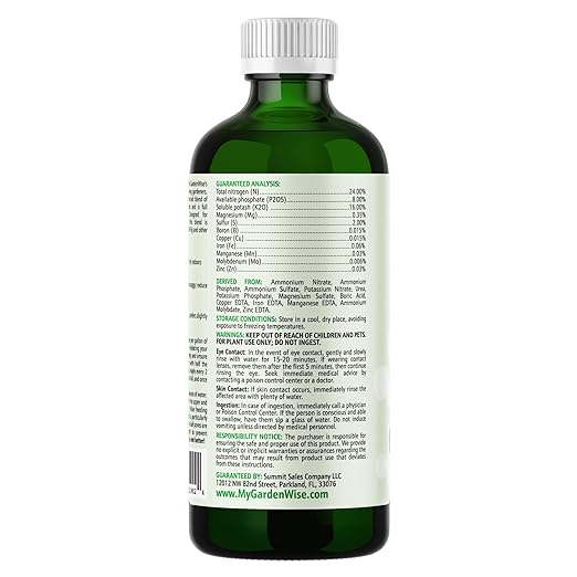 GARDENWISE 3-1-2 Liquid Fertilizer Concentrate with Micronutrients - Optimal Fiddle Leaf Fig Plant Food, Ideal for Ficus Lyrata & Fig Trees, Gold Leaf Enhanced Indoor Plant Fertilizer (32 OZ)