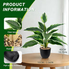 2 Pack Artificial Potted Plants, 16" Fake Plants Indoor in Black Pots for Home Bathroom, Office Desk, Shelf - Realistic Faux Greenery for Living Room, Kitchen, Farmhouse Decor