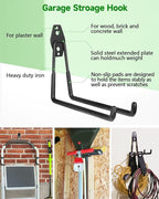 PIYILO Garden Tool Organizer 48 in with 18 Garage Hooks, Heavy Duty Garage Wall Hooks for Hanging Ladder, Bike, Tool Storage Rack for Yard Tools, Shovel, Shed (23 Pack)