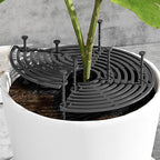 Plant Pot Cover, 2PCS 20 inch Round Hollow Plastic Planter Cover with Stakes, Adjustable Flower Protector Cat Digging Stopper for Indoor Outdoor Plant Covers from Animals
