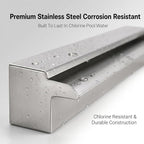 Stainless Steel Pool Fountain Waterfall Sheer Descent, 23.6 Inches Spillway for Swimming Pool, Outdoor Garden Pond, Patio & Backyard Water Feature Decoration(23.6")
