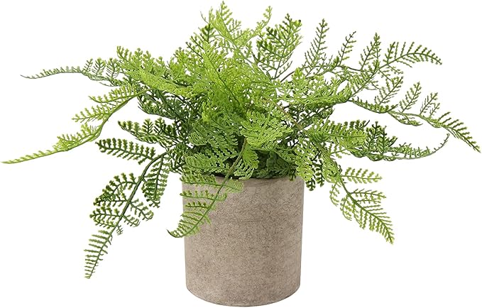 Briful Small Fake Plant Potted Plants Artificial Decor Plastic Boston Ferns Plant Faux Plants in Pots for Home Living Room Bedroom Desk Bathroom Shelf Farmhouse Decoration