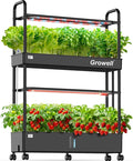 Growell 60-Pod Hydroponics Growing System, Large Vertical Hydroponic Garden with Smart Full-Spectrum Grow Lights, Auto Circulating Water, Mobile Indoor Gardening System for Herbs, Vegetables & Fruits