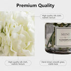 Artificial Hydrangea Flowers with Vase Realistic Faux Peonies, White Hydrangea for Living Room, Dining Table, Office, Wedding, Banquet & Home Decoration