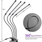 Grow Light for Indoor Plants - Upgraded Version 80 LED Lamps with Full Spectrum & Red Blue Spectrum, 3/9/12H Timer, 10 Dimmable Level, Adjustable Gooseneck,3 Switch Modes