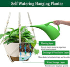 Koalaime Hanging Planters for Indoor Plants, 2 Pack 10 Inch Self Watering Pots with Macrame Plant Hanger, Hanging Baskets Holder for Outdoor Garden Home Ceiling Window Decor