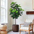 5FT Fiddle Leaf Fig Tree Artificial Plants Indoor - Realistic Fake Plant Ficus Lyrata Trees, Faux Trees Indoor Floor Plant with Sturdy Pot for Home Decor Living Room Office Housewarming Gift