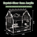 Magnetic Acrylic Spider Enclosure Kit - 5.9"x3.9"x5.1" Escape-Proof Terrarium for Jumping Spiders, Tarantulas & Mantis with Secure Magnetic Door & Ventilation