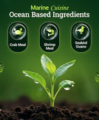 FoxFarm Marine Cuisine All Purpose Fertilizer - 10-7-7 Ocean-Based Plant Food with Crab Meal, Seabird Guano - Slow Release Fertilizer for Vegetables, Flowers, Roses & Container Plants - 4 lb