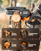 Saker Mini Chainsaw,2025 New Upgrade Portable Electric Chainsaws Cordless,Small Handheld Chain Saw Pruning Shears Chain Saws for Tree Branches,Courtyard and Garden