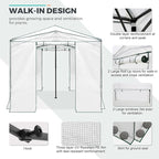 EAGLE PEAK 12x8 Portable Walk in Greenhouse, Pop Up Indoor Outdoor Greenhouse, Green House Kit with Zippered Roll-Up Doors, Windows + Support Pole, PE Cover, Clear/White