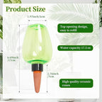 3pcs Plant Self Watering Globes, Plastic Water Bulbs Top Fill, 12.3 oz Plant Watering Devices System Slow Release Terracotta, Water Spikes Stakes for Indoor (Green-3pack)