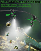 Reptile Humidifiers Smart Misting System, Reptile Mister Automatic with Timer, Terrariums Humidifier with 360°Adjustable Misting Nozzles, Spray Kit for Rainforest Plants Amphibian