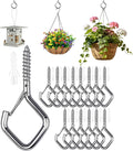 12 PCS Q-Hanger Hooks for String Lights, Ceiling Hangers for Plants Wind Chimes, Christmas Decorations Outdoor Hooks Silver