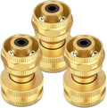 Twinkle Star Brass Hose Nozzle 3 Pack, 3/4 Inch Upgraded Heavy Duty Brass Power Nozzles, Adjustable Twist Pressure Sprayer for Garden, Patio