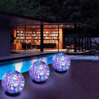 SyouHome Solar Garden Lights Outdoor Waterproof, 6 Pack Cracked Glass Ball Light, Ground Landscape Garden Decor, Solar Globe Decorative for Pathway/Patio/Lawn/Yard (Multicolor)