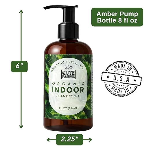 Organic Liquid Plant Food for Houseplants & Outdoor Pot Plants - All-Purpose Fertilizer (8 oz) Cute Farms