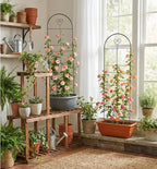 46" Metal Garden Trellis, 3-Section Plant Trellis for Climbing Plants Indoor & Outdoor, Plant Support for Roses, Vines & Vegetables, 1 Pack, Black