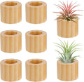 Bigmeta 6 Pcs Wood Air Plant Holder - 1.2" Rustic Style Airplant Display Stands for Women Gifts