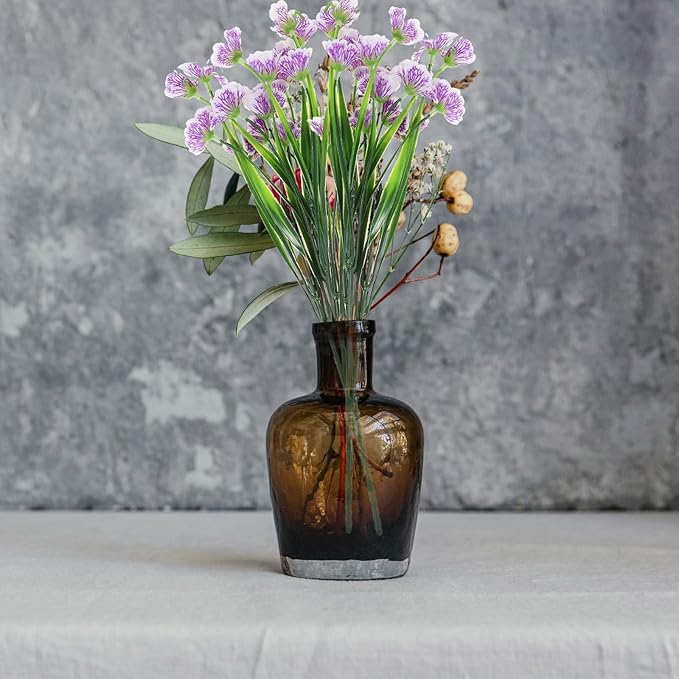 Beavorty Simulation Bouquet Artificial Orchid Flower Bunch UV Resistant White 6pcs Decorative Floral Arrangement for Wedding Living Room Home Decor