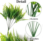 MAQIHAN 10 Pcs Fake Fern - Artificial Ferns for Outdoors - Faux Ferns for Outdoor Planter Large Outdoor Patio Decor Boston Fern Artificial Plants Faux Greenery Porch Decor