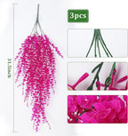 RECUTMS Artificial Plants Fake Hanging Vine Plant Hanging Eucalyptus Vine Artificial Leaves Greenery Plastic Plants for Indoor Bedroom Wall Decoration Outdoor Porch Home Wedding Decor(Pure Fuchsia)