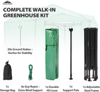 EAGLE PEAK 8.5x8.5 Portable Walk in Greenhouse, Pop Up Indoor Outdoor Greenhouse, Green House Kit with Zippered Roll-Up Doors and Windows, Hexagon Design, PE Cover, Clear/Green