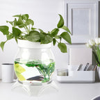 1 Gallon PET Aquaponic Fish Tank, Fish Bowl Aquaponic Betta Fish Tank Clear Aquarium for Betta Fish Reptiles Succulents Flower Vase Betta Fish Centerpiece Present for Home Office Desktop Decors