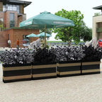 RECUTMS Black Artificial Flowers, 12 Pcs Fake Outdoor UV Resistant Plants Faux Plastic Greenery Shrubs Indoor Outside Hanging Planter Flower Decoration, Garden Decor (Black+White)