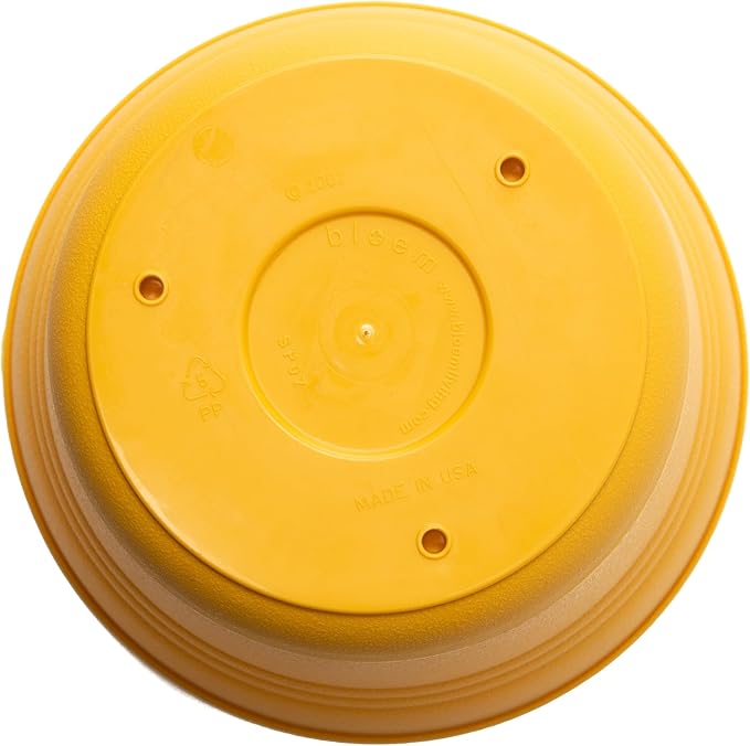 Bloem Saturn Round Planter with Saucer Tray: 12" - Earthy Yellow - Durable Plastic Pot, Matte Finish, Removable Saucer, for Indoor & Outdoor Use, Gardening, 3 Gallon Capacity