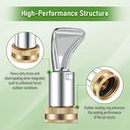 Dreyoo 3/4'' Heavy Duty Sweeper Nozzle for Gutter Cleaning Wand Replace Compatible with Dramm 22311, Brass Garden Hose Nozzle Suitable for Cleaning Gutters Sidewalks Driveways Watering