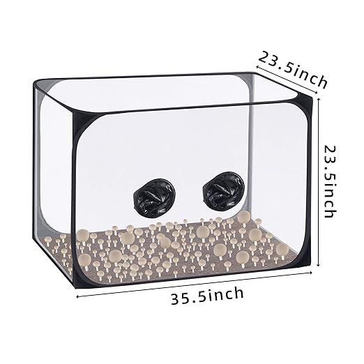 Watayo 35.5 x 23.5 x 23.5 Inch Mushroom Still Air Box- Pop up Mushroom Grow Tent Kit- Collapsible Mushroom Planting BagTent- Mushroom Growing Container for Horticulture Supplies