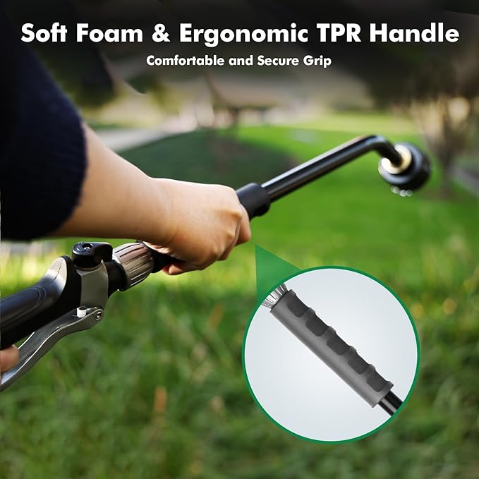 RESTMO Heavy Duty Full Metal Long Watering Wand, 24 Inches Gentle Soft Full Shower Sprayer Wand with Flow Control, Hose Wand for Hanging Baskets, Shrubs, Plants, Flowers, Garden and Lawn, Flash Black