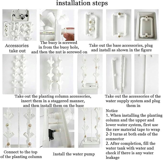 FLTRGO Indoor Hydroponic Growing System, Freestanding Planting Tower Set,Plant Vertical Hydroponics, Hydroponic Planter, for Herb Vegetable