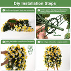 INQCMY Artificial Hanging Flowers Basket for Outdoor Outside Spring Decoration,Faux Silk Begonia in Planter Look Real UV Resistant for Porch Home Patio Garden Yard Decor