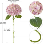 ZYTUYO 4PCS 20'' Real Touch Hydrangea Artificial Flowers Light Pink Champagne Faux Hydrangeas for Spring Porch Home Wedding Floral Arrangements Outdoor Party Baby Shower Table Centerpiece Xmas Decor