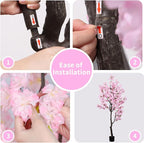 Artificial Pink Cherry Blossom Tree 7ft(84in) Tall Fake Silk Leaves Indoor Decor Handmade Lifelike Sakura Tree for Wedding Realistic Cherry Plant in Pot for Home Living Room,Office,Outdoor Decor