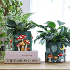 GUGUGO 8 Inch Colorful Mushrooms Planters Cute Unique Rainbow Planter with Drainage, Vintage Retro Flower Plant pots for Indoor Plants, Boho Modern Home Décor (8 Inch, B)
