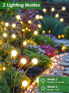 2026 Upgraded Solar Lights Outdoor, 12 Pack Solar Garden Lights with 2 Modes, Firefly Lights Outdoor Waterproof, Sway by Wind, Twinkle Firefly Light for Yard Patio Path Garden Decoration (Warm White)