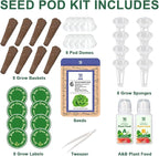 Salad Greens Seed Pod Kit with Lettuce and Tomato, Red and Green Leaf, Butter Head, Spinach for Hydroponic Pods, Grow Anything for Hydroponics Growing System Kit, Plant Food and Growing Guide 8-Pod