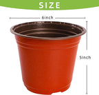 Plant Nursery Pot/Pots 100 Pcs 6" Plastic Small Plants Pots Flower Pots Seed Starting Pots for Plants Indoor Outdoor Seeding pots (with 100 Plant Labels)
