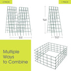 Cucumber Trellis for Raised Bed, Rifny 16.5 x 60 Inch Metal Trellis for Climbing Plants Outdoor with Plant Clips Twist Ties, Garden Plant A-Frame Trellis for Vegetable Pea Tomato (Green, 2 PCS)