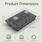 Gardzen 5-Pack Seed Starter Kits, Reusable Plant Germination Trays with Total 75-Cell, Seed Starter Tray with Humidity Vented Domes and Bases for Starting Vegetable Flower Herb Seeds 15" x 9"