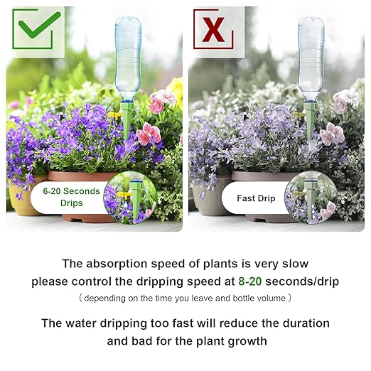 Plant Watering Devices Self Spike Planter Drip, Vacation Watering System for Indoor and Outdoor Pots, 10 PCS Set
