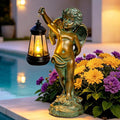 Solar Angel Garden Statues, Outdoor Angel Solar Hanging Lights Waterproof, Birthday Gifts for Mom Women Mother's Day, Cupid Boy Garden Figurines for Yard Decor Patio Porch Lawn Ornaments