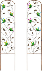 SUNNYPARK Set of 2 Hummingbird Metal Garden Trellis for Climbing Plants, Decorative Vegetables Flowers Vine Trellis for Outdoor Patio 60'' H x 11'' W