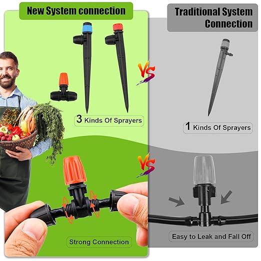 100FT Drip Irrigation System Kit, Automatic Watering System with 30 Adjustable Nozzles & 30M 1/4" Tubing – DIY Solution for Gardens, Greenhouses, Patios & Lawn – Effortless Plant Care + Water-Saving