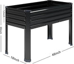 DIIYIV 2PCS Galvanized Raised Garden Bed with Legs,2PCS 48×18×30in Elevated Planter Box for Backyard,Garden, Patio, Balcony, 300lb Capacity,Planters for Outdoor Plants,Black