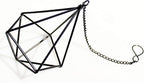 ZOOELAY Air Plants Hanging Holders Indoor Small Metal Airplants Rack Hanger Himmeli Geometric Planter Tillandsia Air Ferns Display with Chains 6 Pcs Black Diamond Shape …
