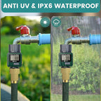 Geevon Garden Hose Water Flow Meter with Brass Inlet Metal Thread, High Accuracy & IPX6 Waterproof for Outdoor Garden Watering, RV Water Tank Filling, Lawn Sprinkler, and Nozzle Sprayer (2 Pack)